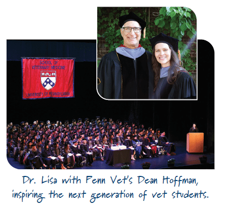 Dr Lisa with Penn Vet's Dean Hoffman, inspiring the next generation of vet students